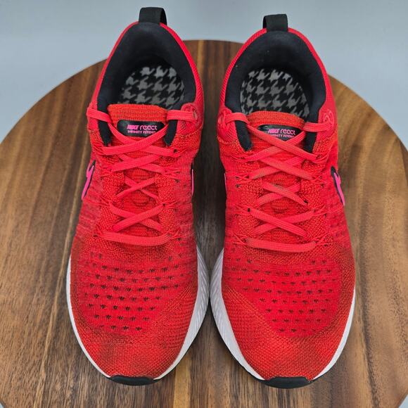 Nike Free RN Flyknit 2 Shoes Women's 7.5 Red Low Top Athletic Running Sneakers - Picture 5 of 8